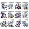 12Pcs Lavender Gnome DIY Diamond Painting Greeting Cards for Adult Holiday Gifts