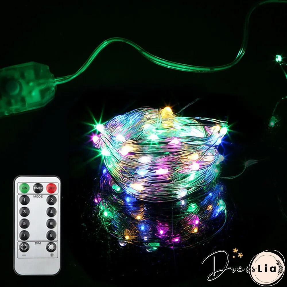 Usb Plug In 50/100/200 Led Micro Copper Wire String Lights Party Fairy Lamp Xmas