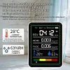 5 In 1 Formaldehyde Monitor with Holder Carbon Dioxide Detector USB Rechargeable TVOC Detector Temperature Humidity Home Air Quality Monitor