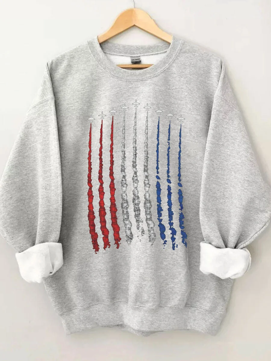Red White Blue Air Force Flyover Sweatshirt