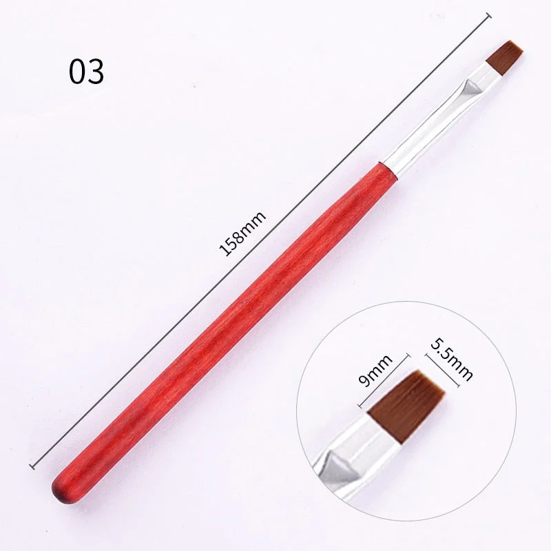 1 Pc Gradient Bloom Nail Painting Brush Pen UV Gel Nail Art Brush With Wood Handle Nylon Hair Draw Manicure Nail Art Tool-Nail Inspo