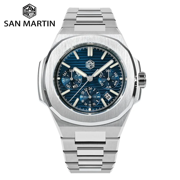 San Martin Multi-function Mens Luxury Watch 43mm Watch SN075GB San Martin Watch san martin watchSan Martin Watch
