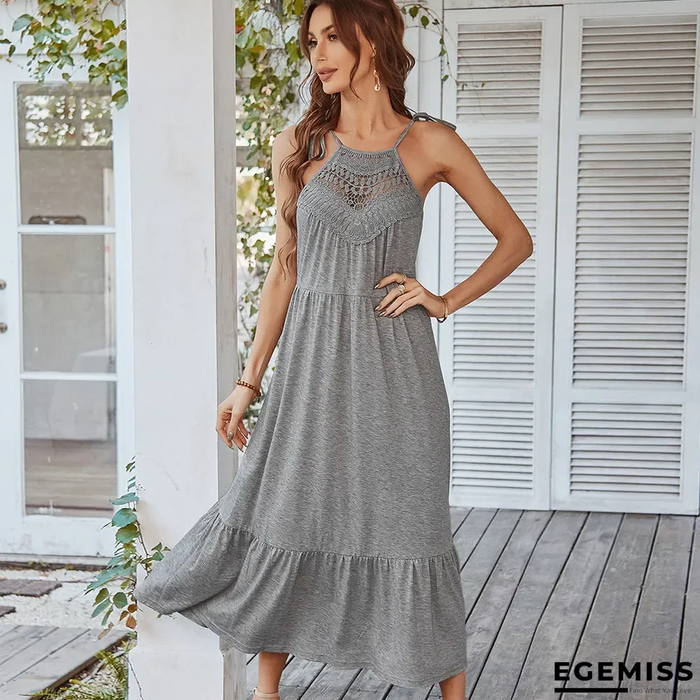 Silk Stitching Hollow Dress | EGEMISS