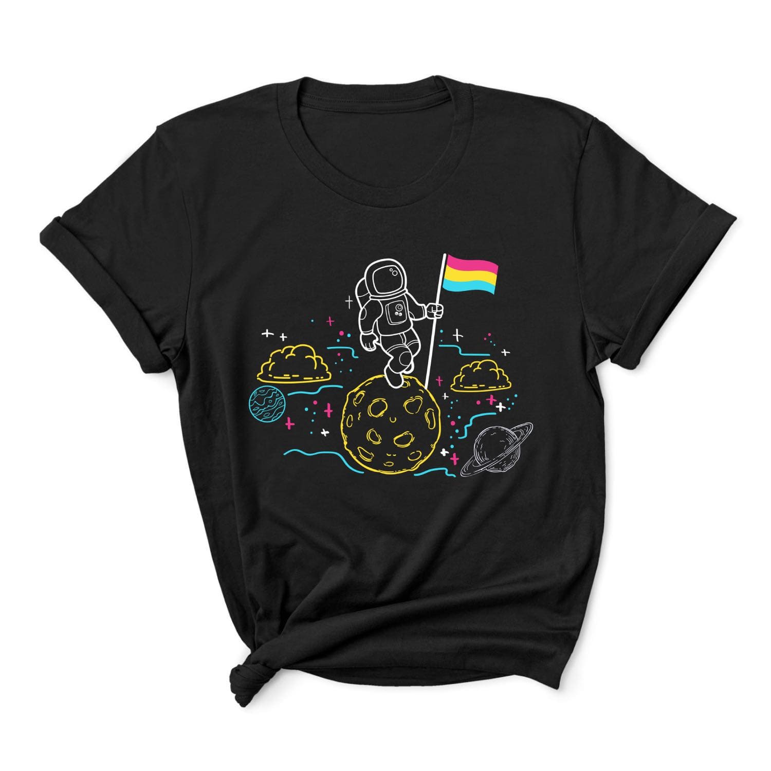 Astronaut pansexual flag t-shirt