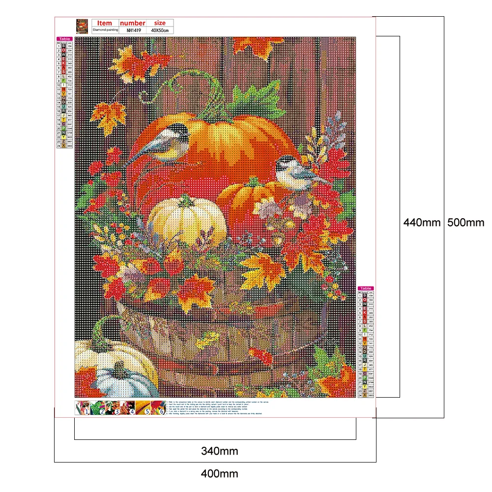 Full Round Diamond Painting 40*50cm - Pumpkin Bird