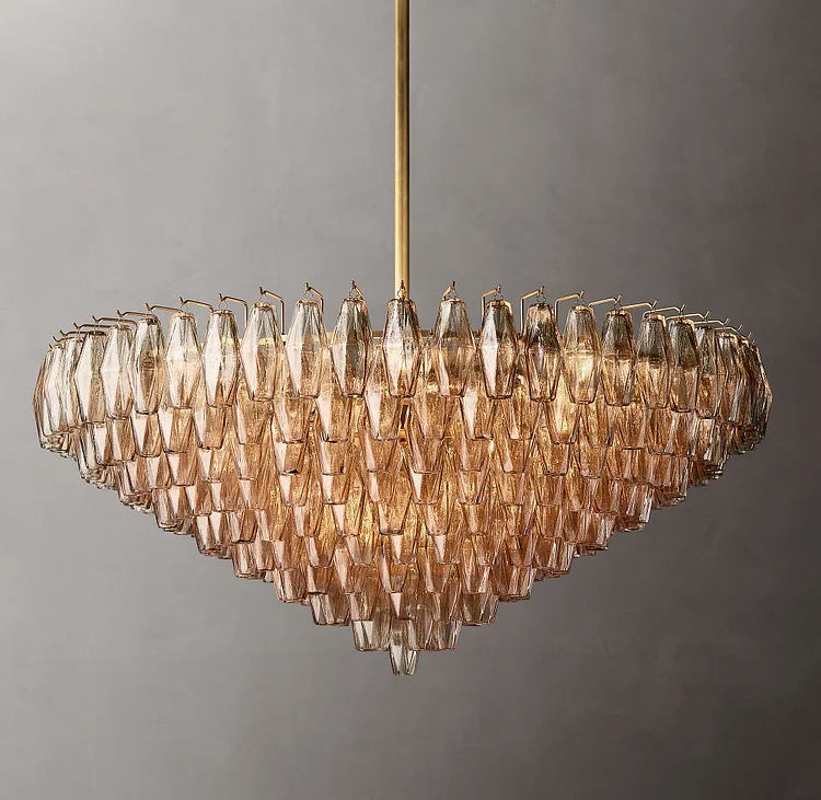 Chiaray Smoke Glass Tiered Round Chandelier 47" Vjlight