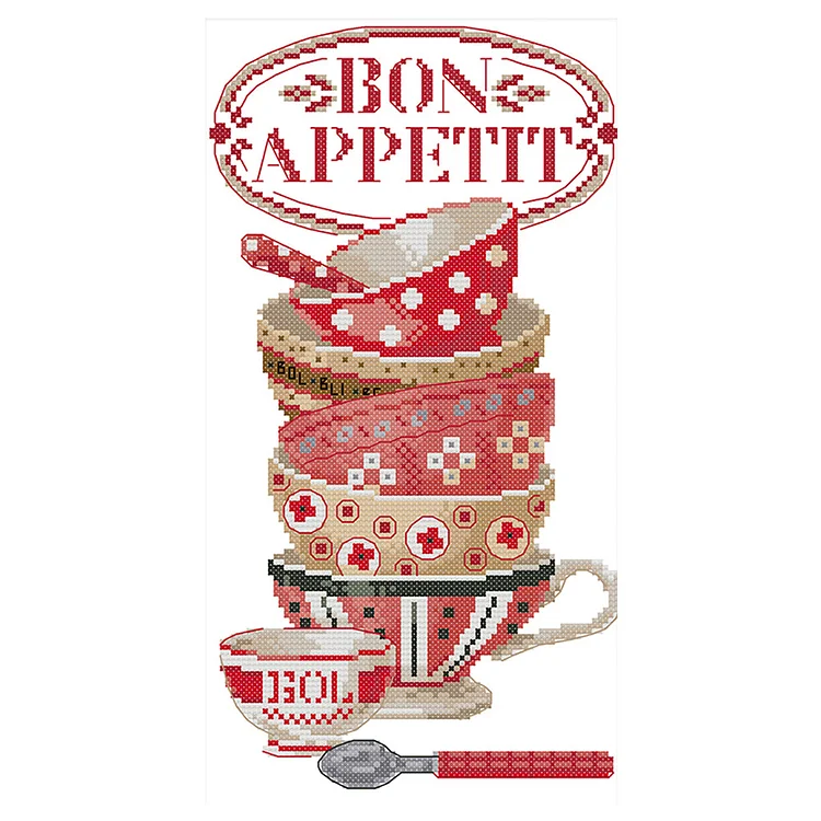 Cup 14CT Printed Cross Stitch Kits (19*34CM) fgoby