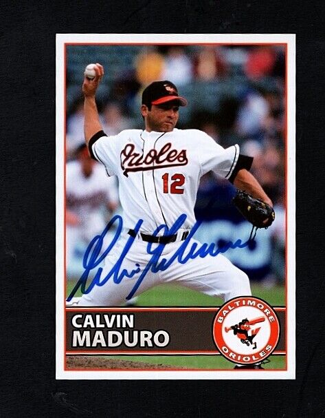 1996-02-CALVIN MADURO- BALTIMORE ORIOLES AUTOGRAPHED TEAM ISSUED COLOR PC Photo Poster painting