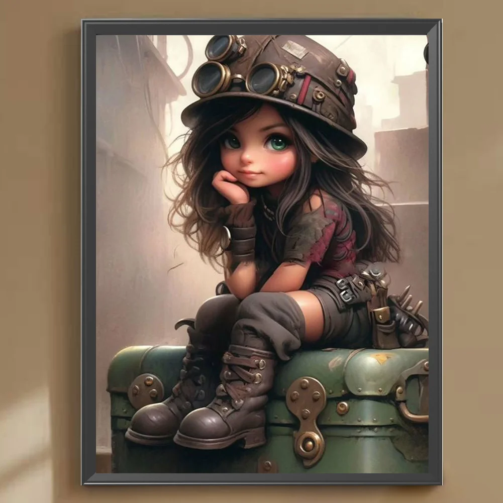 Diamond Painting - Full Round Drill - Sweet Cool Girl(Canvas|30*40cm)