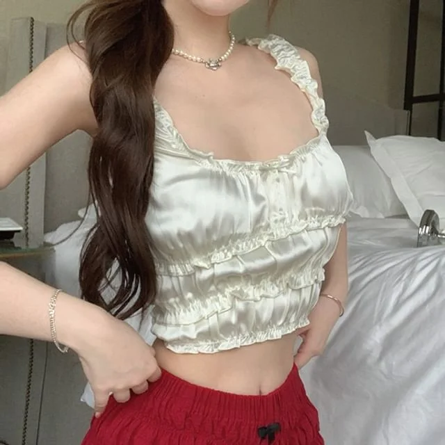 Crop Square Top Pants Neck Tank Hot /