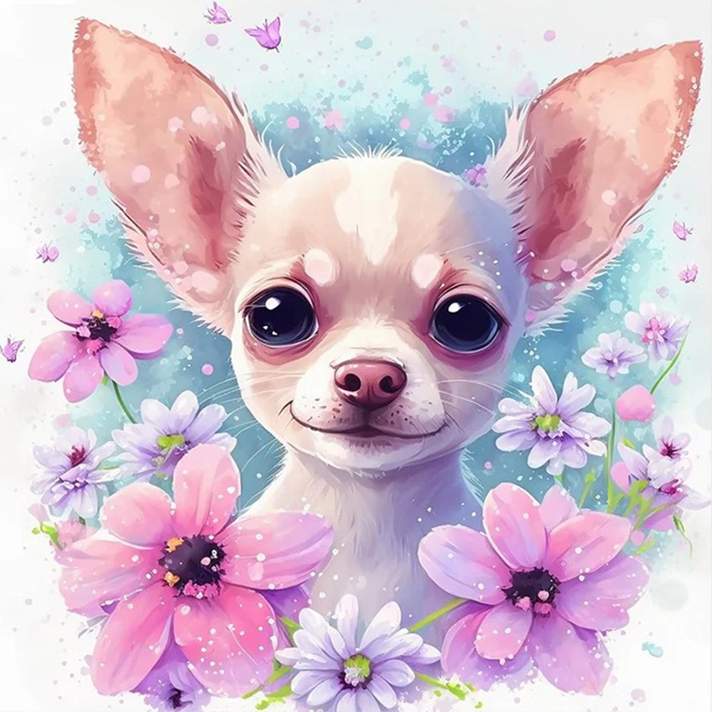 Chihuahua-Dog-Paint by Numbers-16"x16"/40x40cm