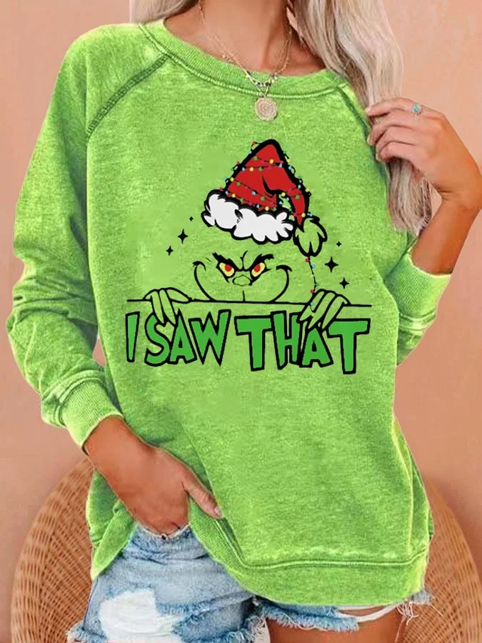 Women'S I Saw That Printed Crew Neck Sweatshirt