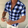 Gioiacombo&trade; Camicia a maniche corte da uomo con stampa check