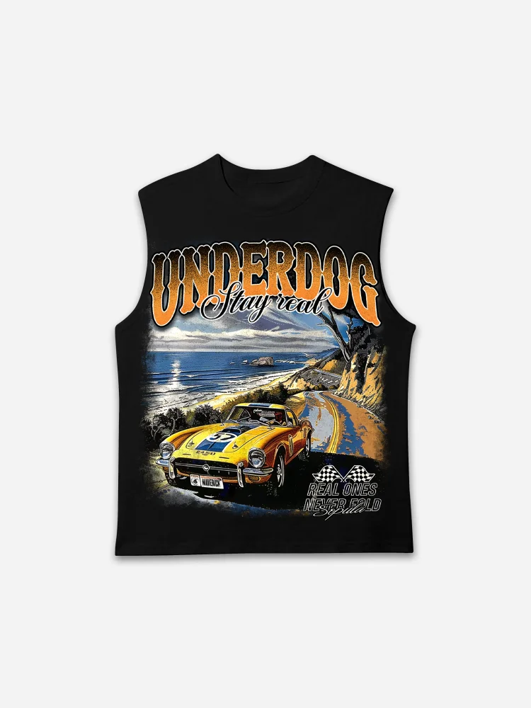 Underdog Old Vintage Racing Graphic Cotton Tank Top