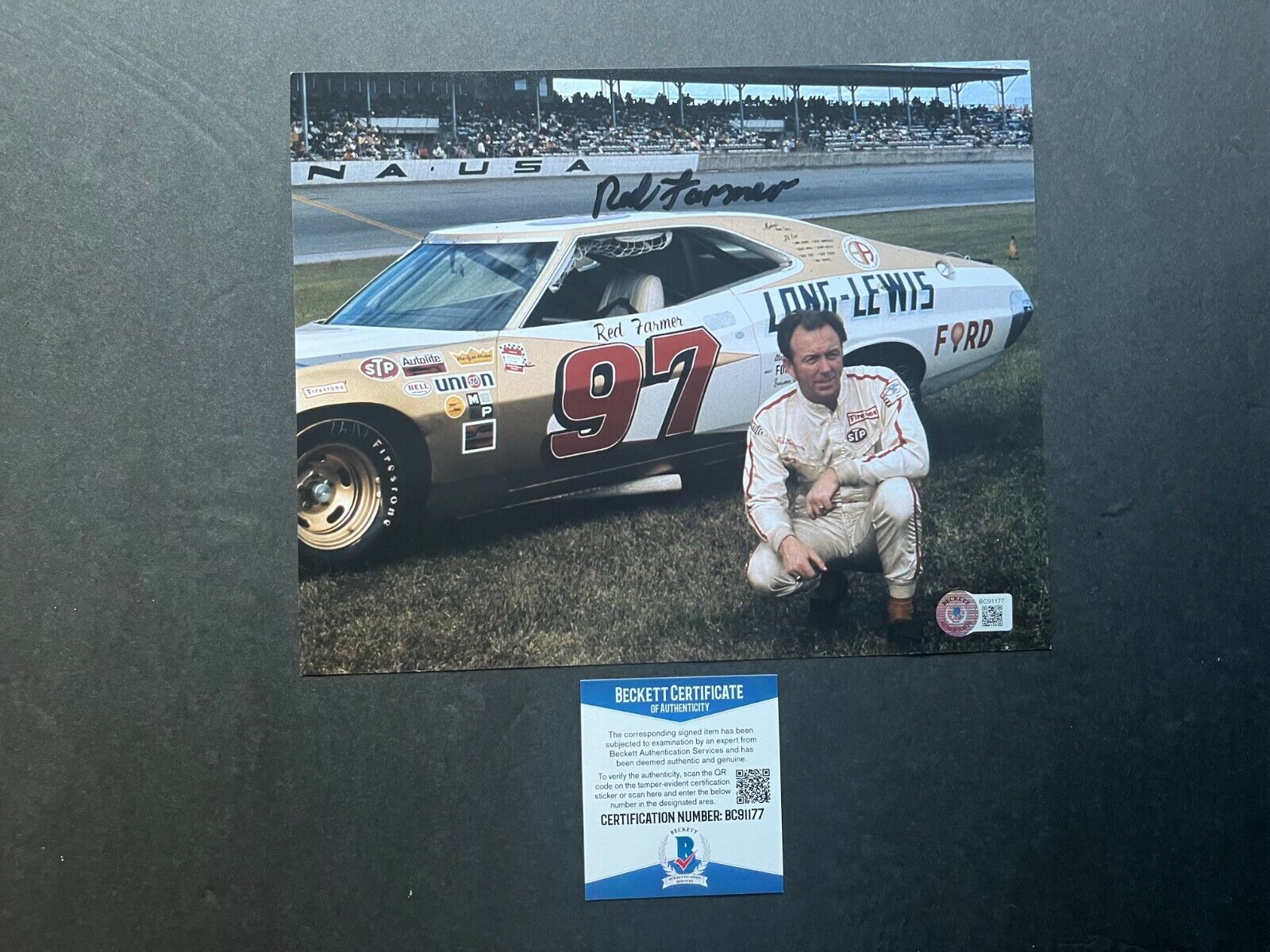 Red Farmer Hot! signed autographed Nascar HOF 8x10 Photo Poster painting Beckett BAS coa