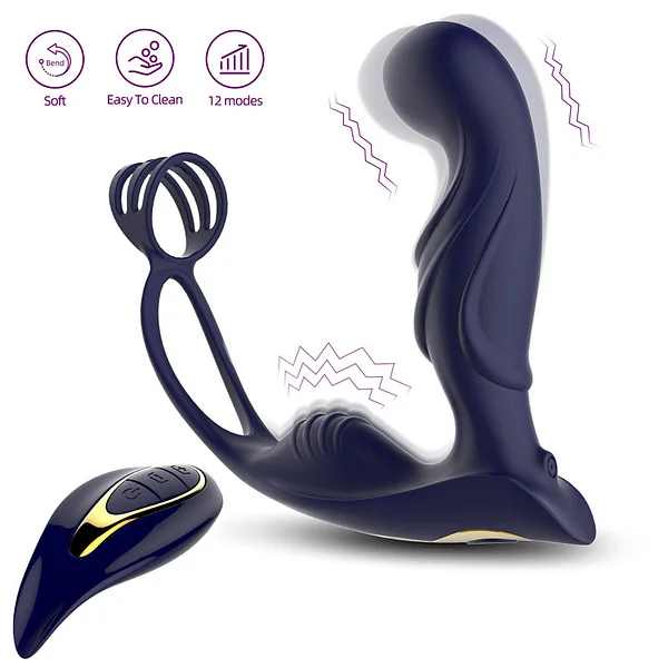 Wireless Remote Control Male Prostate Vibrating Massager Cock Ring