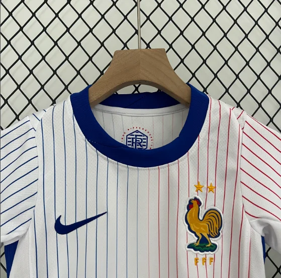 2024 France Away Kids Kit Football Jersey Thai Quality