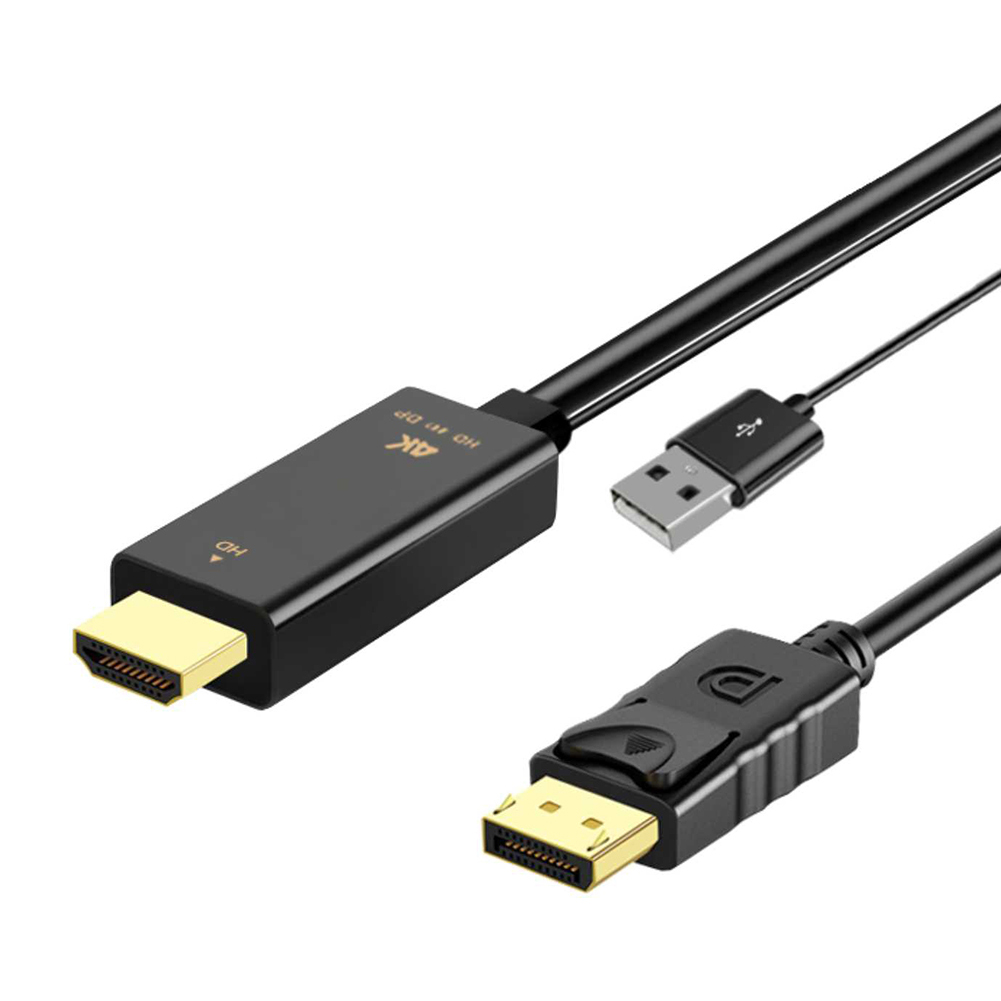 

HDMI Compatible Male to DP Male Adapter Cable with USB Power 4K 60Hz 1.8m, 501 Original