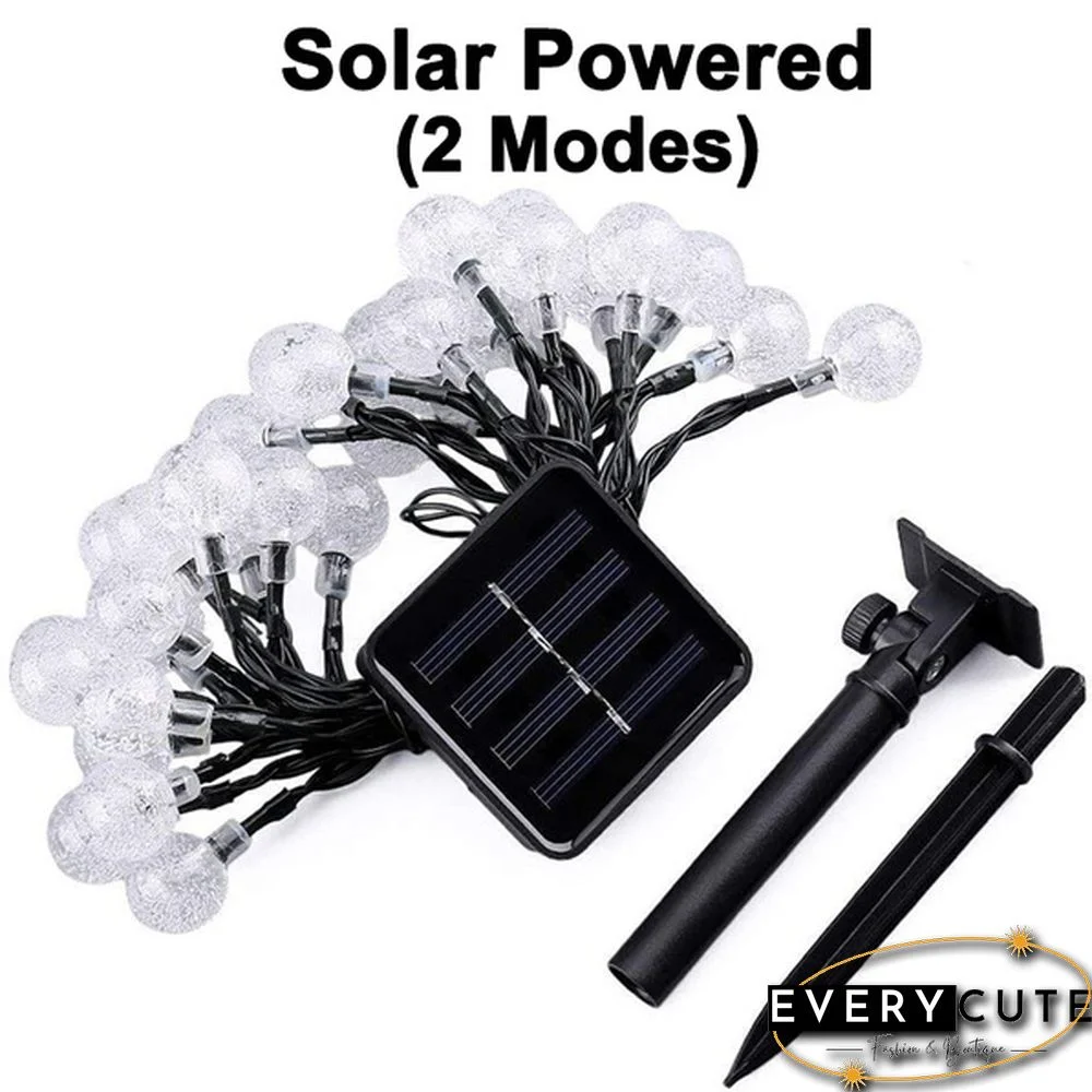 Solar String Lights Garden Outdoor String Lights Waterproof Crystal Ball Fairy Lights, Decoration Lighting for Home,Garden,Patio,Yard, Halloween,Christmas