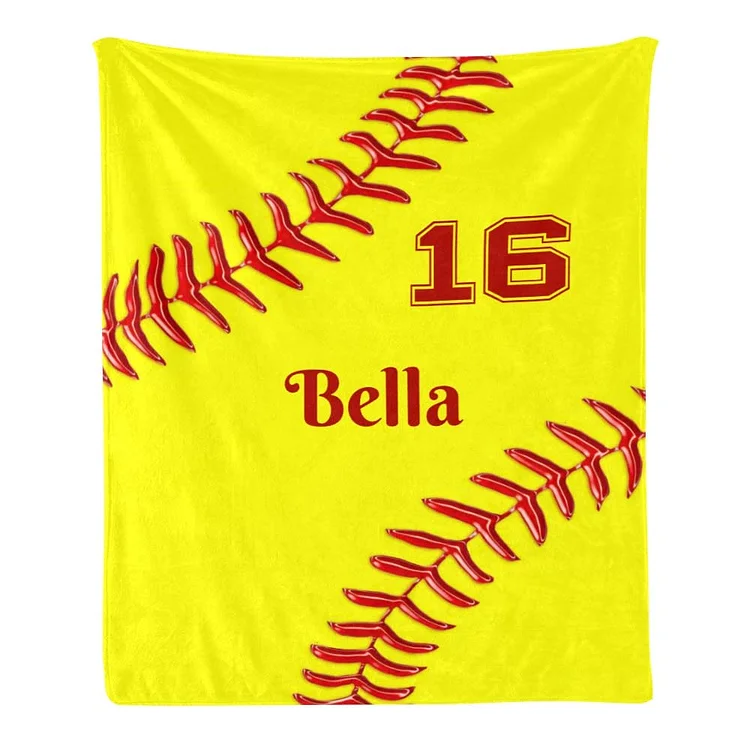 Personalized Softball Blanket for Comfort & Unique| BKKid193
