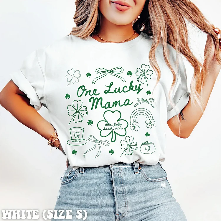 Komfort Farben St. Patricks Day Mom Shirt Eine glückliche Mama St. Pattys Mama T-Shirt, Mama T-Shirt Benutzerdefinierte Mama Geschenk