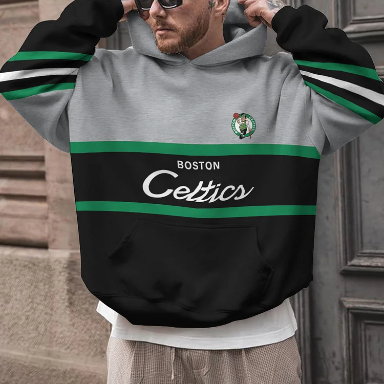 Boston Celtics Printed Hooded Pocket Pullover Hoodie