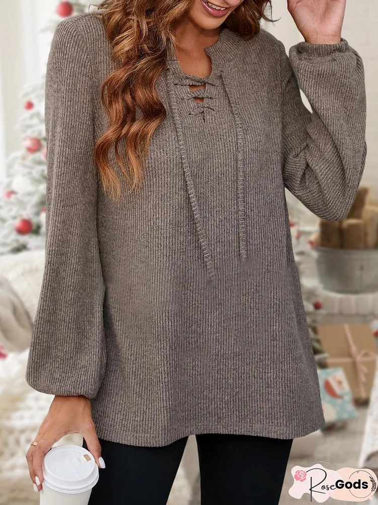 Loose V Neck Casual Sweatshirts