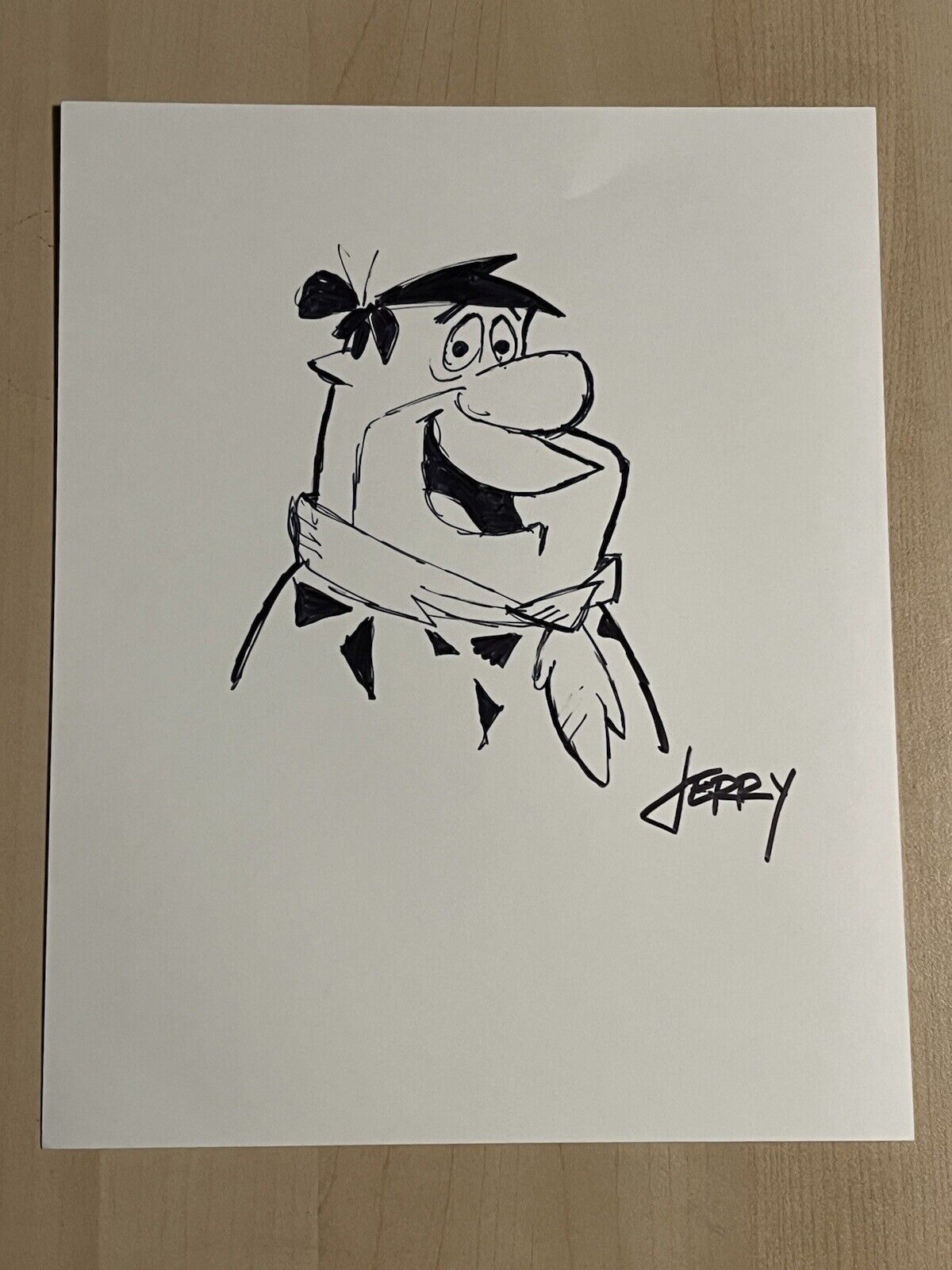 JERRY EISENBERG HAND SIGNED 8x10 SKETCH AUTOGRAPHED FLINSTONES ARTIST COA