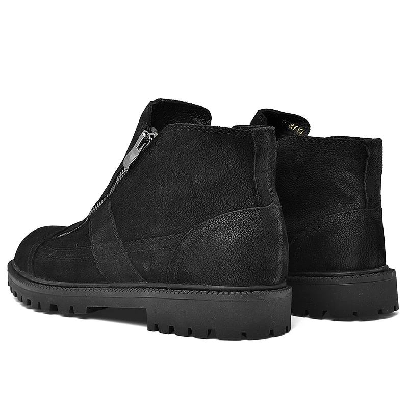 Winter Men Boots Genuine Leather Mens Casual Fahsion zip Ankle Boots Outdoor Comfortable Men cow Leather Boots For Man Shoes