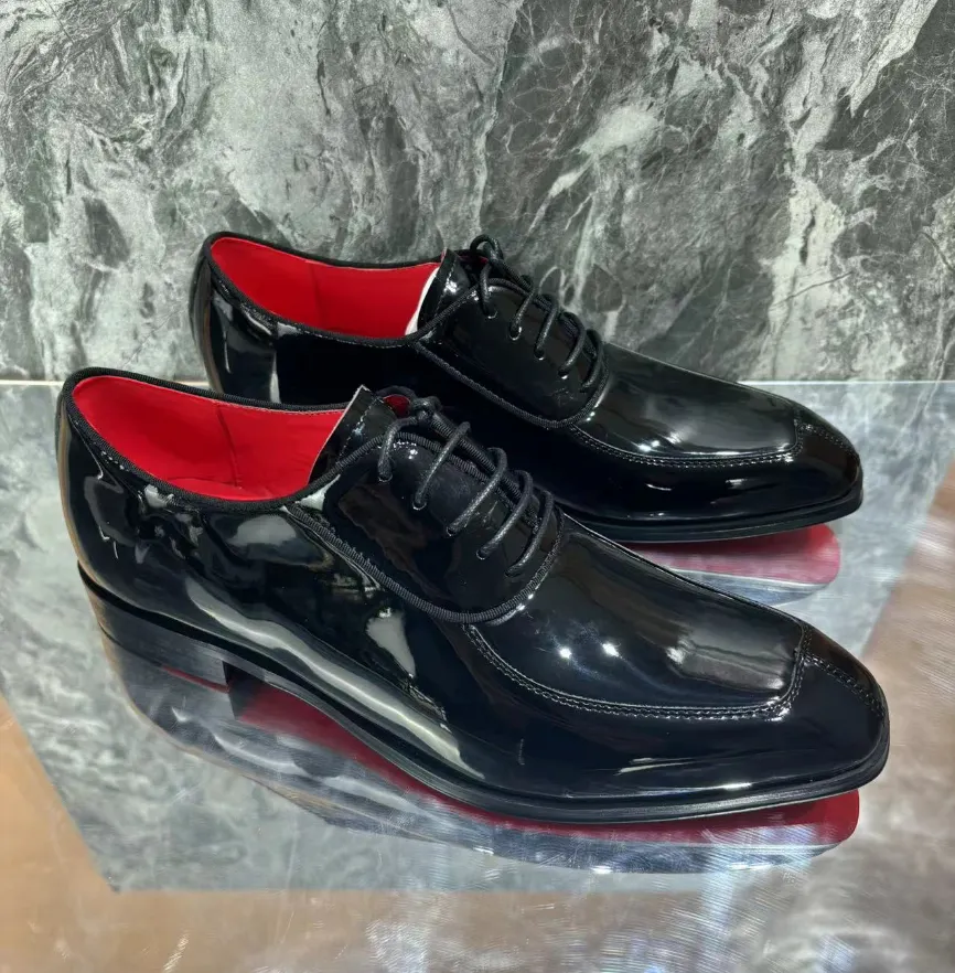 Gentleman's Oxford Shoes Red bottom Classic Lace Up Formal Shoes-vocosishoes