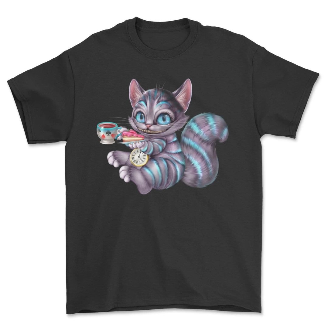 Cheshire Cat T-Shirt Coffee Sandwich Cat Tee