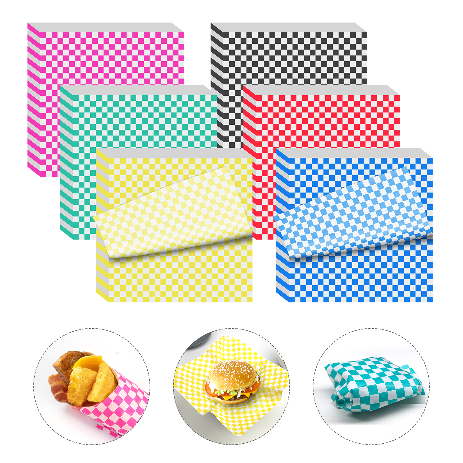 

Check Sandwich Paper Wrap 12 x 12 inch Deli Papers Food Basket Liners Wrapp, 501 Original