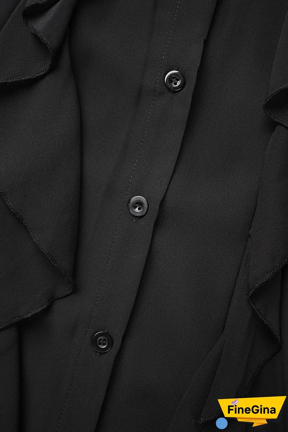 Black Casual Solid Patchwork Asymmetrical Turndown Collar Shirt Dress Dresses