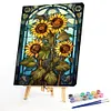 （Big Size)Sunflower Glass Painting-Paint by Numbers Acrylic Painting 50*60CM