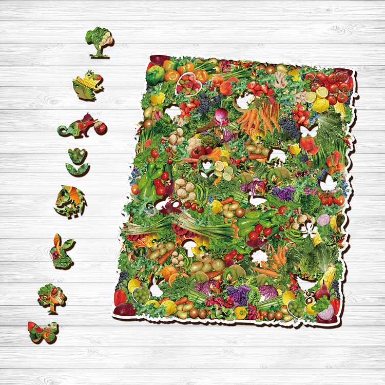 Vegetables and Fruits Wooden Jigsaw Puzzle