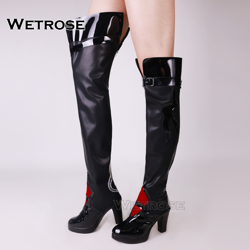 [Wetrose] Red Acheron Honkai Star Rail Cosplay Costume Ultimate Outfit Wig Full Set