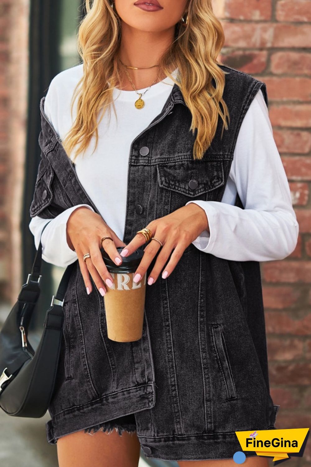 Blue Casual Solid Patchwork Turndown Collar Short Sleeve Regular Denim Jacket