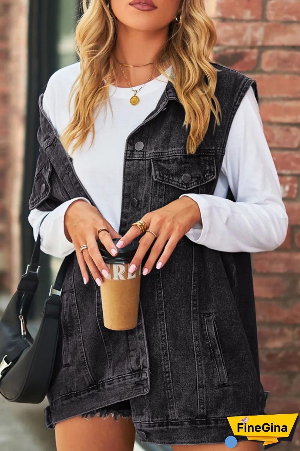 Blue Casual Solid Patchwork Turndown Collar Short Sleeve Regular Denim Jacket