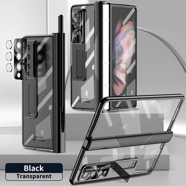 Transparente Tempered Film Kickstand Full Protection Cover For Samsung Galaxy Z Fold 3/4/5