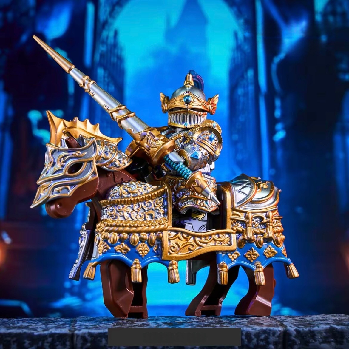 Minifigure World Exquisite Round Table Knight Lot Arthur Knight Minifigure with Armored Horse