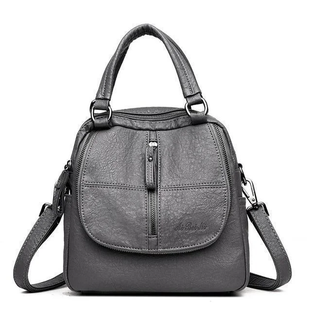 Fashion Leather Multipurpose Backpack Shoulder Handbag | 168DEAL