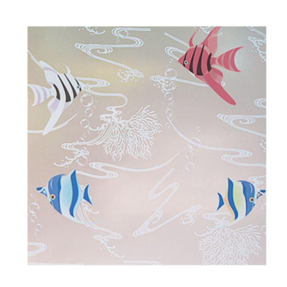

45X100Cm Tropical Fish Pvc Glass Window Film Stickers Shading Home Decor, 501 Original