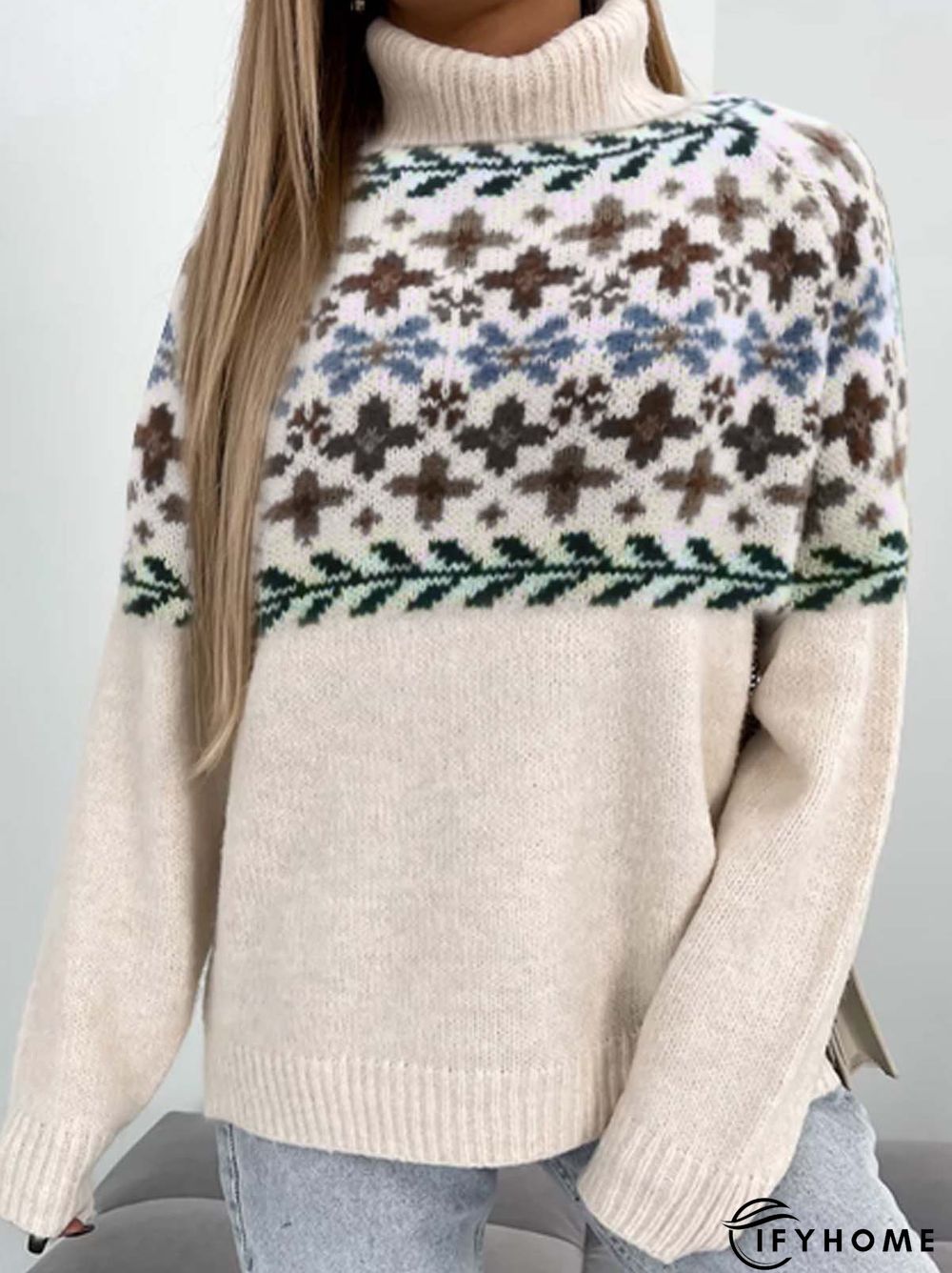 Loose Casual Turtleneck Sweater | IFYHOME