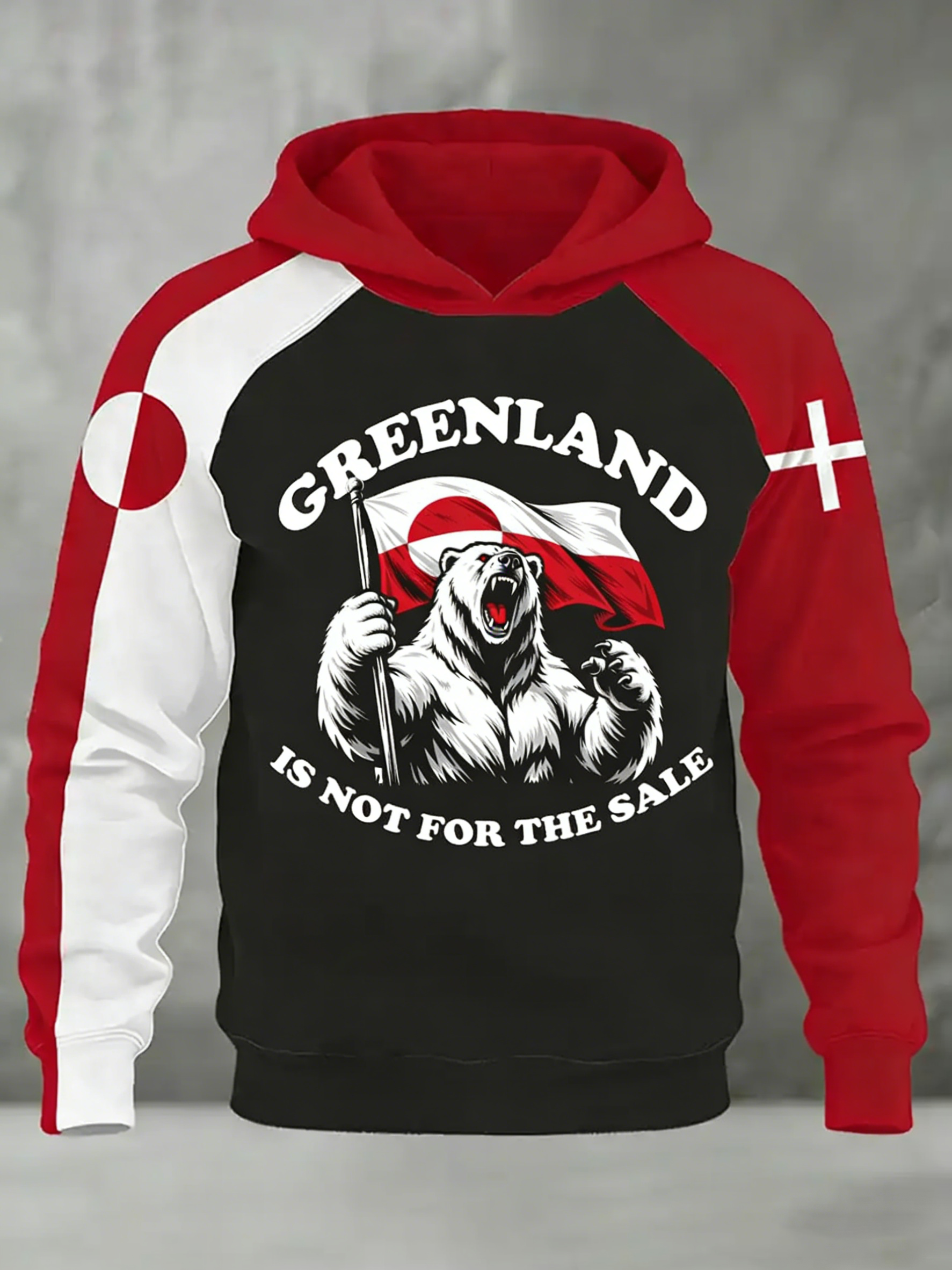 Men's Greenland Not For Sale Print Hoodie artswardrobe