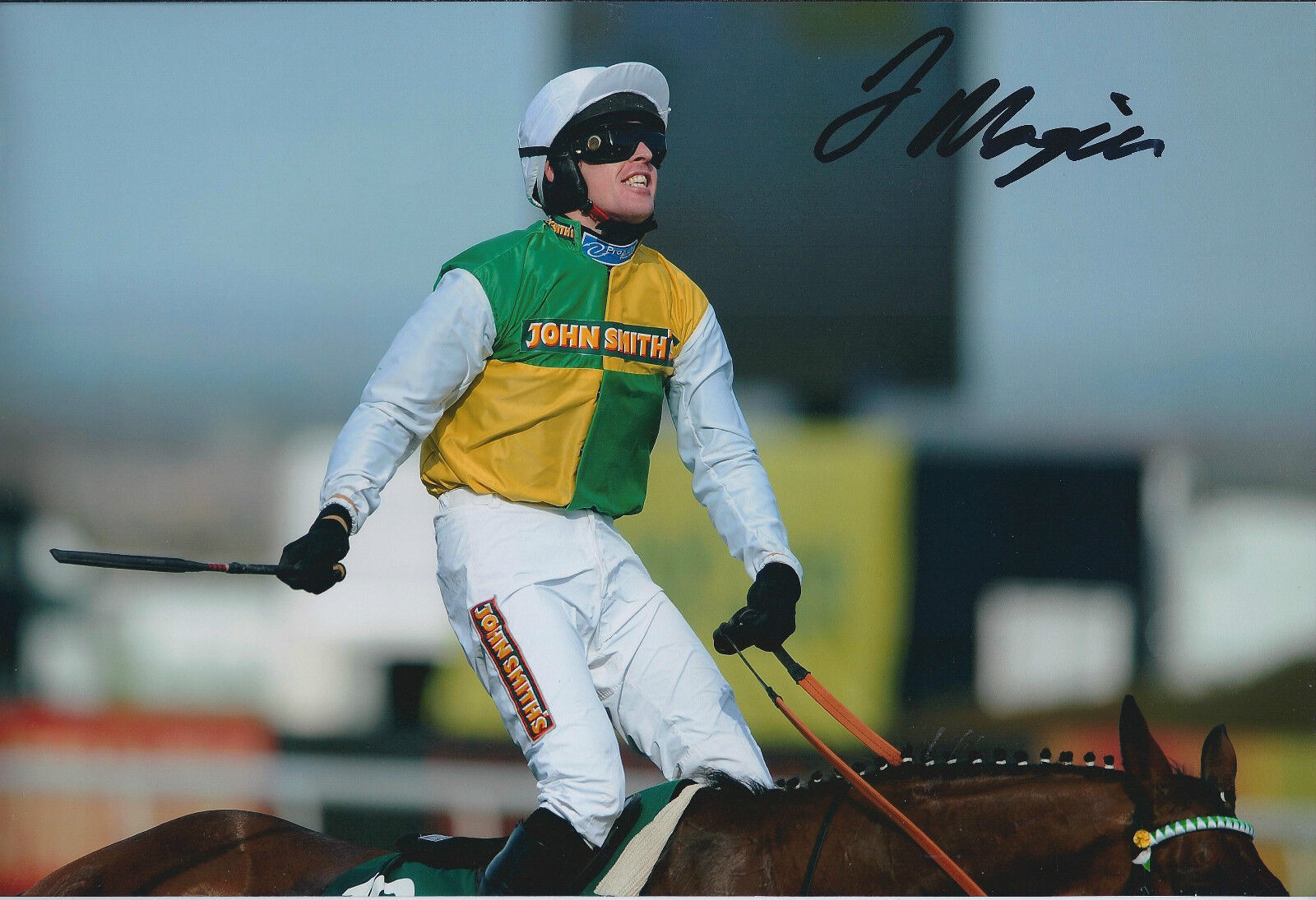 Jason MAGUIRE SIGNED Jockey Autograph 12x8 Photo Poster painting AFTAL COA AINTREE Winner RARE