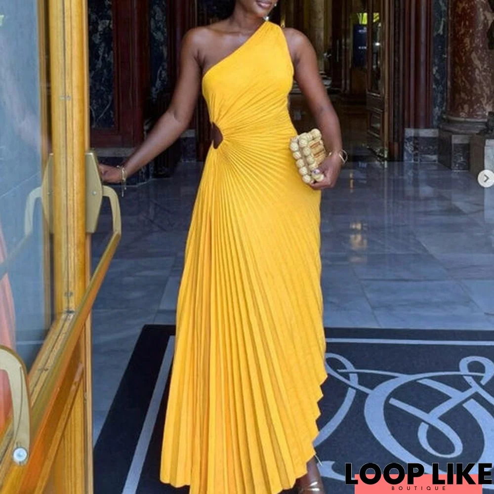 Solid Color Party Club Sleeveless Maxi Dress
