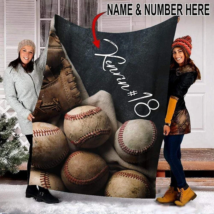 Personalized Baseball Blanket | BKKid673