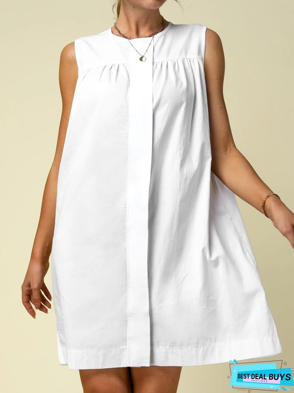 Casual Solid Sleeveless Weaving Dress