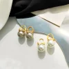 Elegant Grey White Pearl Earrings
