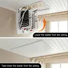 [US Local Warehouse] Ceiling Mounted Attic Ladder w/Handrails Retractable Loft Stairs 660LBS Capacity